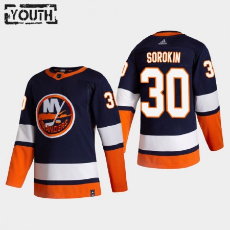 New York Islanders Ilya Sorokin 30 2020-21 Reverse Retro Authentic Shirt - Kinderen